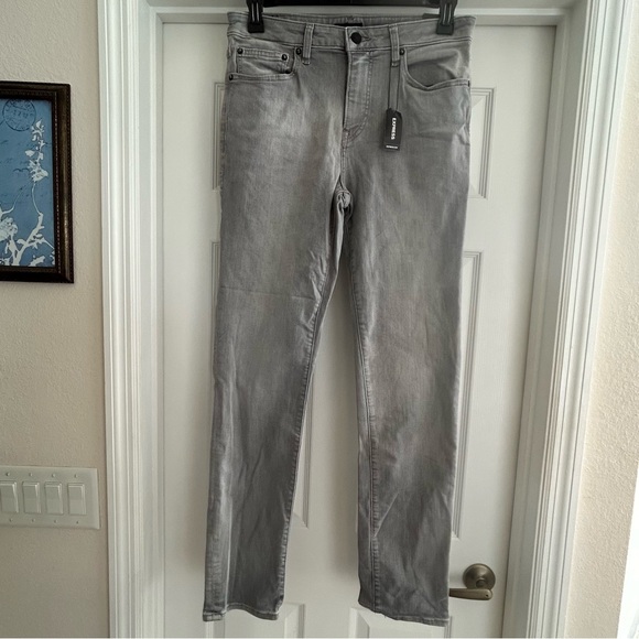 Express Other - Express Jean Men’s Size 32X34 Grey Denim Slim Fit Hyper Stretch Straight Leg